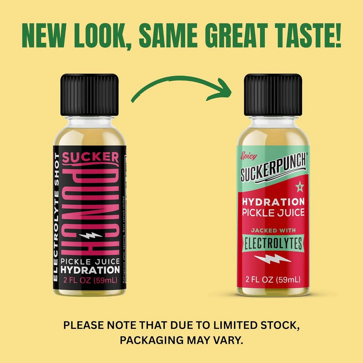 Suckerpunch Electrolyte Pickle Juice Shot, Leg and Muscle Cramp Relief, Sports Drink, Low Calorie, Gluten Free, Post Workout, Hydration, Potassium, Keto Friendly, Non GMO (Spicy Dill (Pack of 1))